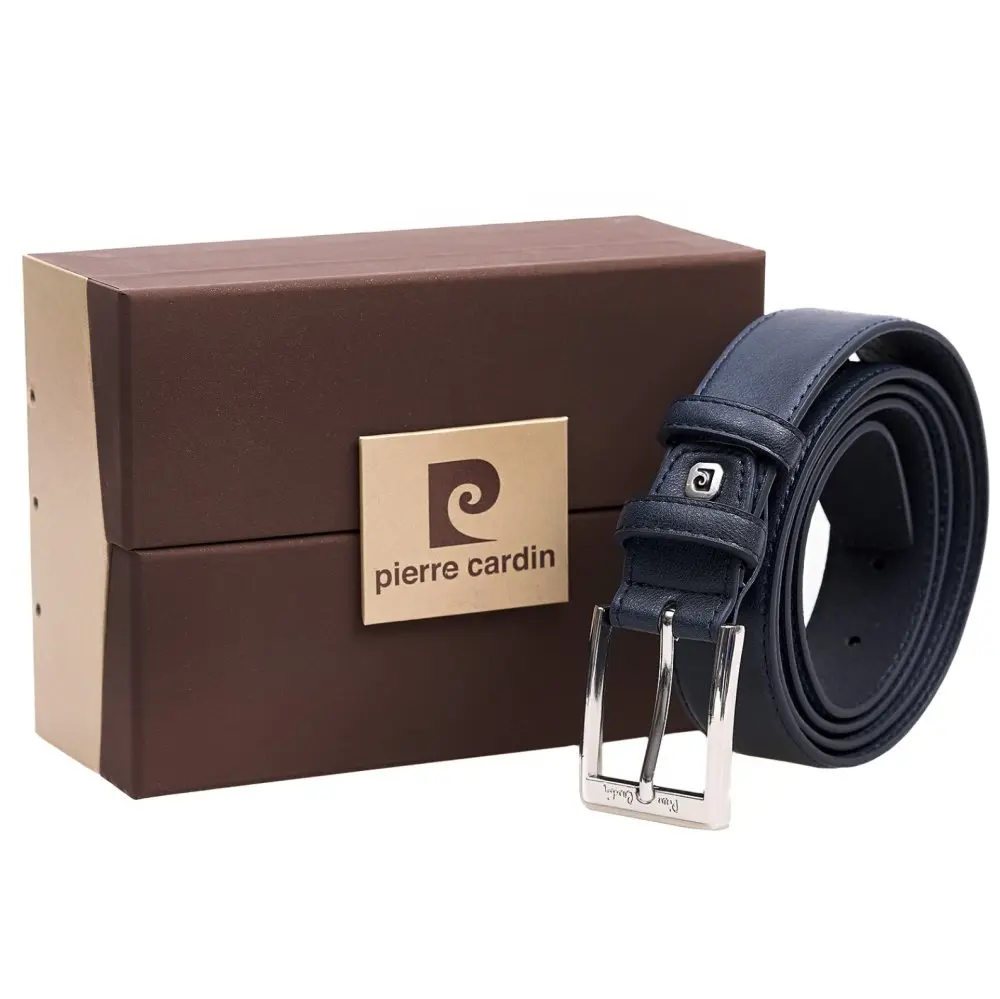 Pierre Cardin Kožený pásek 2510-BLU Modrá 2510-GG35-BLU