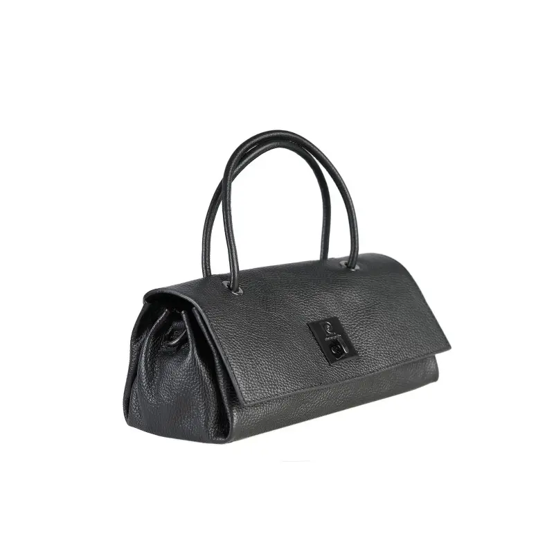 Pierre Cardin Dámská kožená kabelka  55109 DOLLARO černá  Černá 55109-BLACK