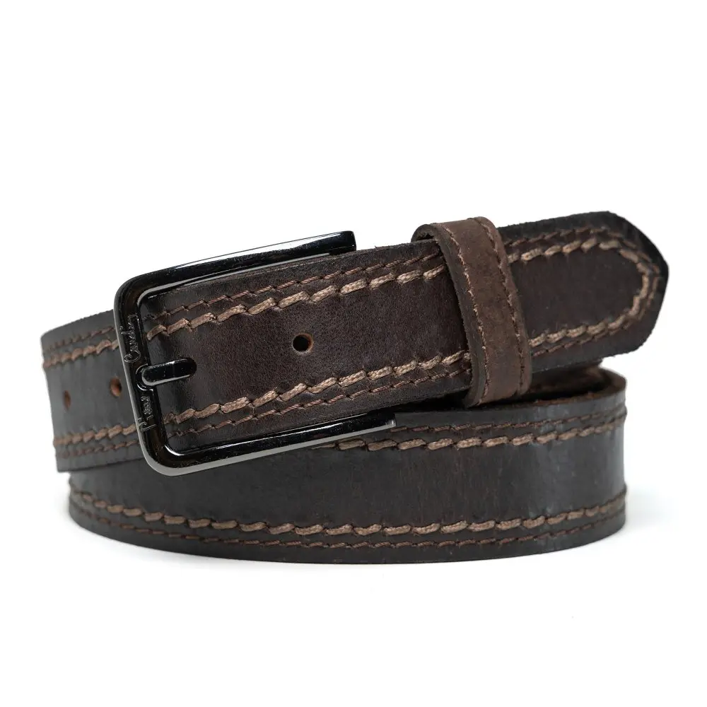 Pierre Cardin Kožený opasek 612 T.MORO Hnědá 612T.MORO