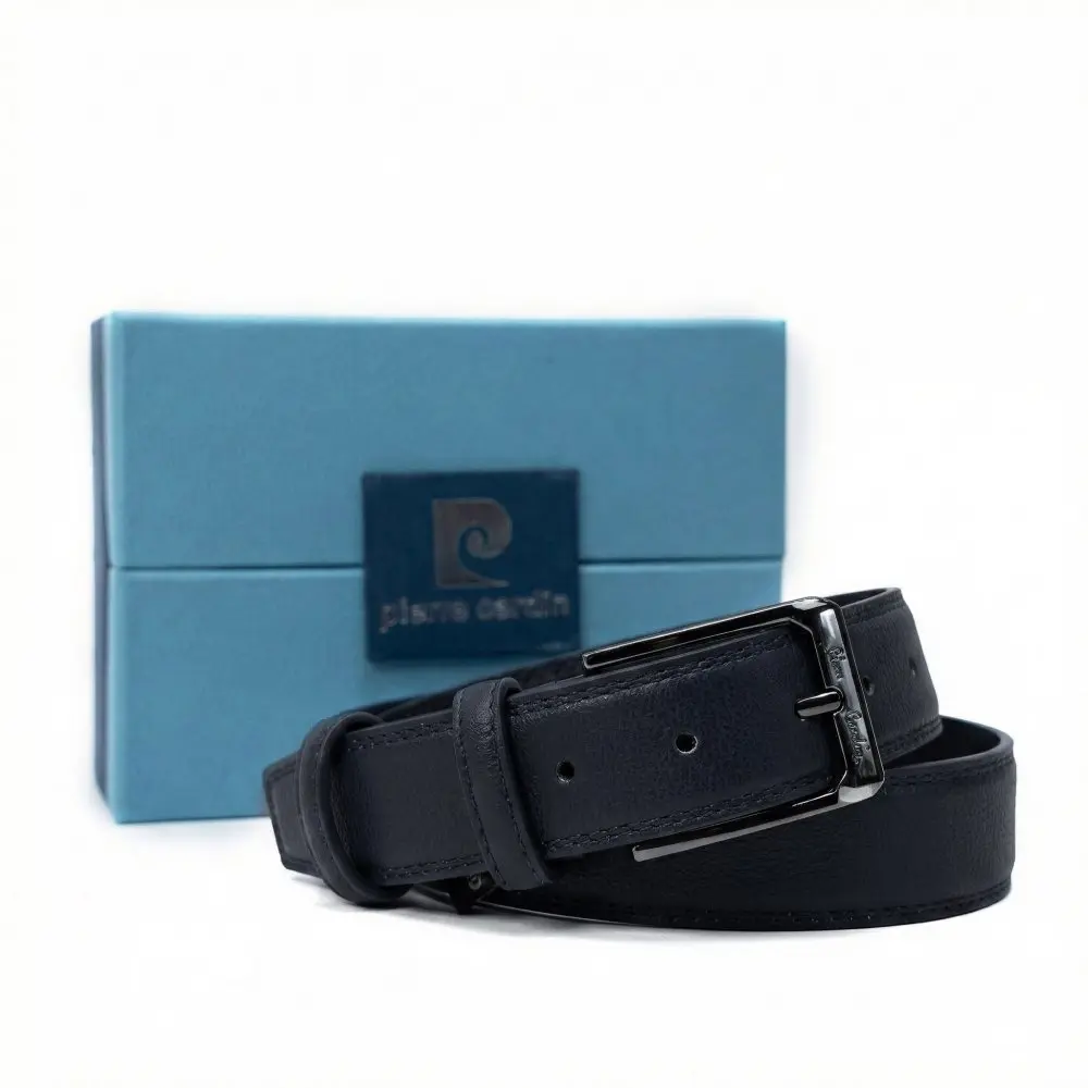 Pierre Cardin Pánský kožený opasek  2509 BLU  Modrá 2509-GG34-BLU