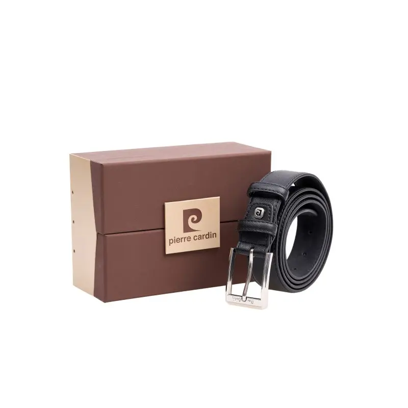 Pierre Cardin Kožený opasek  2510-BL  Černá GG35 2510 black