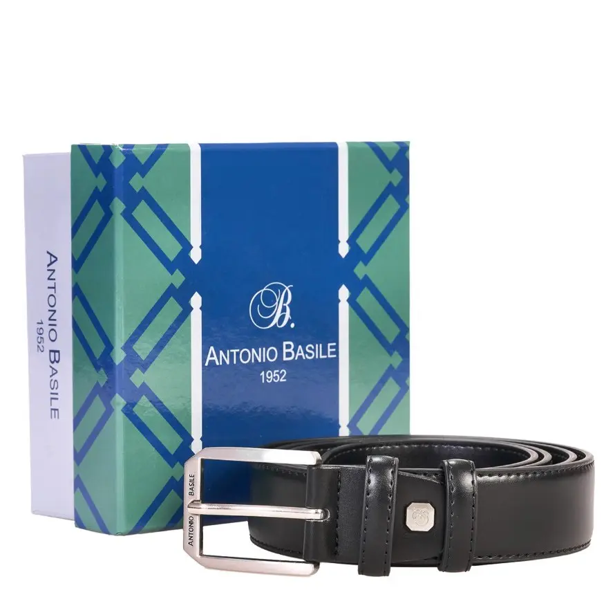 Pierre Cardin Kožený opasek Antonio Basile 2503 Černá 2503-GG29-NERO