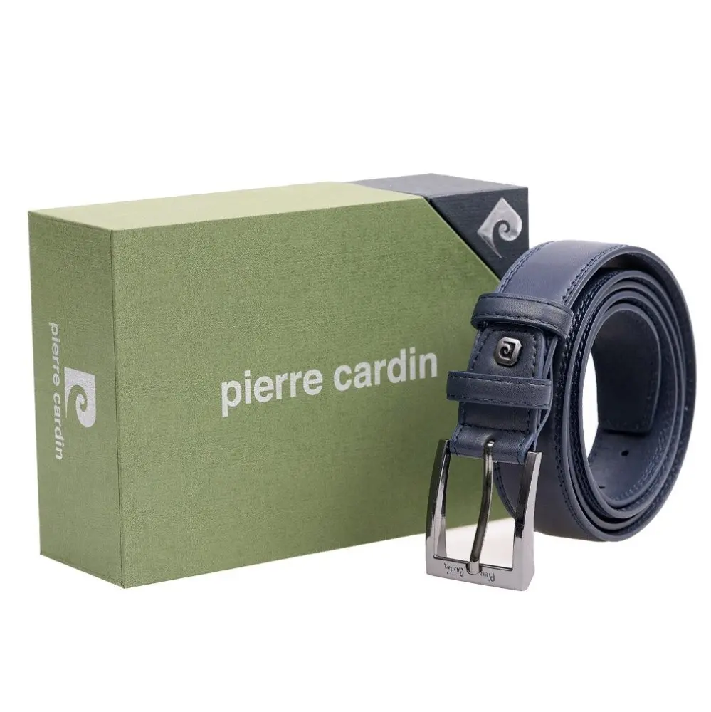 Pierre Cardin Pánský kožený opasek  2505 BLU  Modrá 2505-GG30-BLU