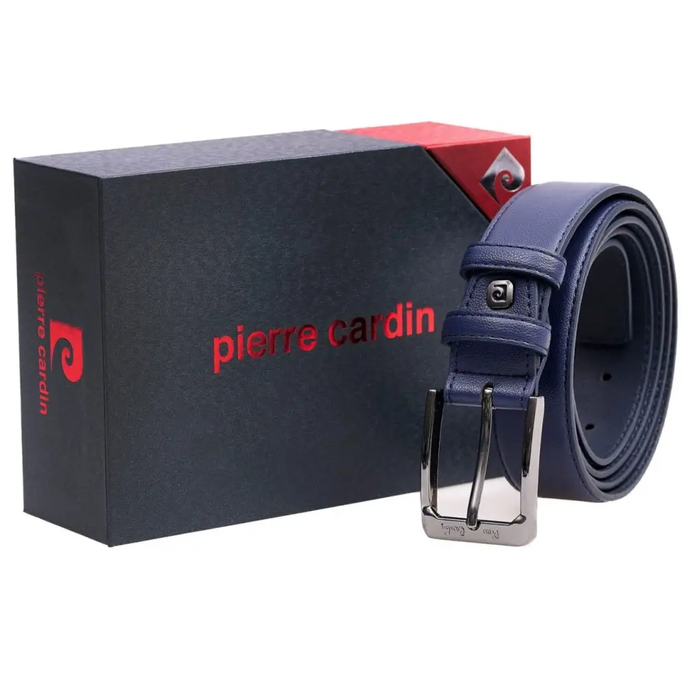 Pierre Cardin Pánský kožený opasek  2506 BLU  Modrá 2506-GG31-BLU