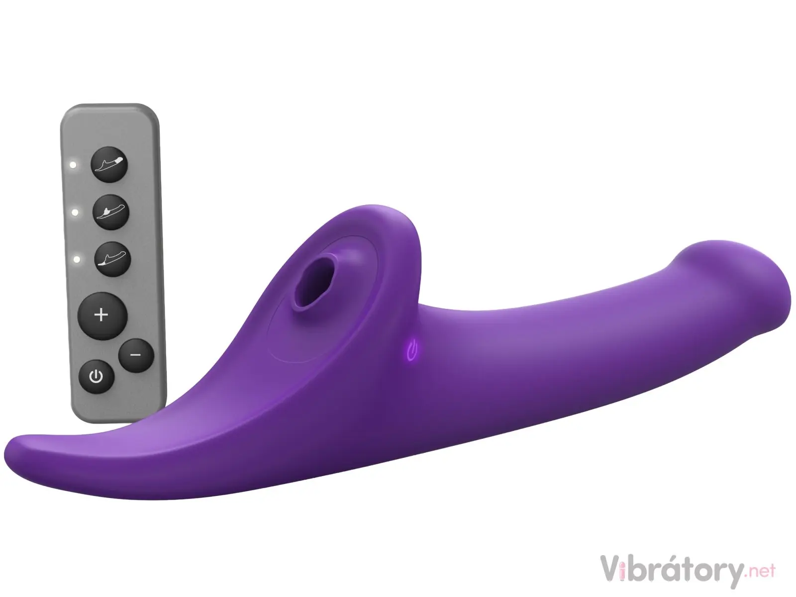 Vibrační strapon s jazýčkem Strap-On-Me – velikost M