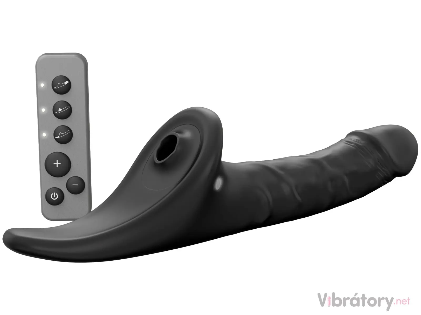 Realistický vibrační strapon s jazýčkem Strap-On-Me – velikost L