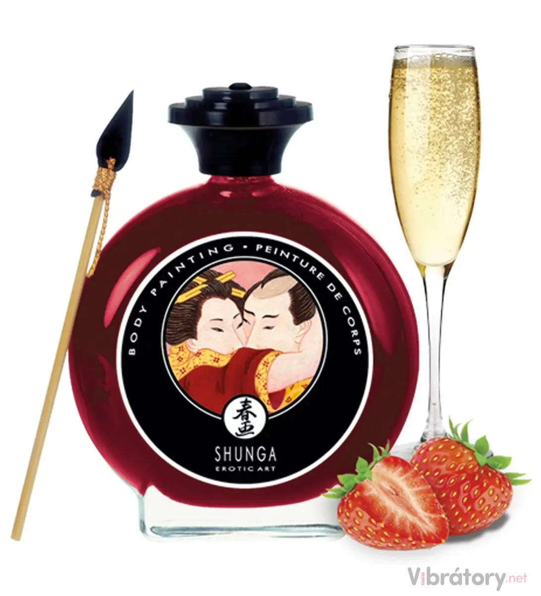 Shunga Body Painting 100 ml šampaňské s jahodami