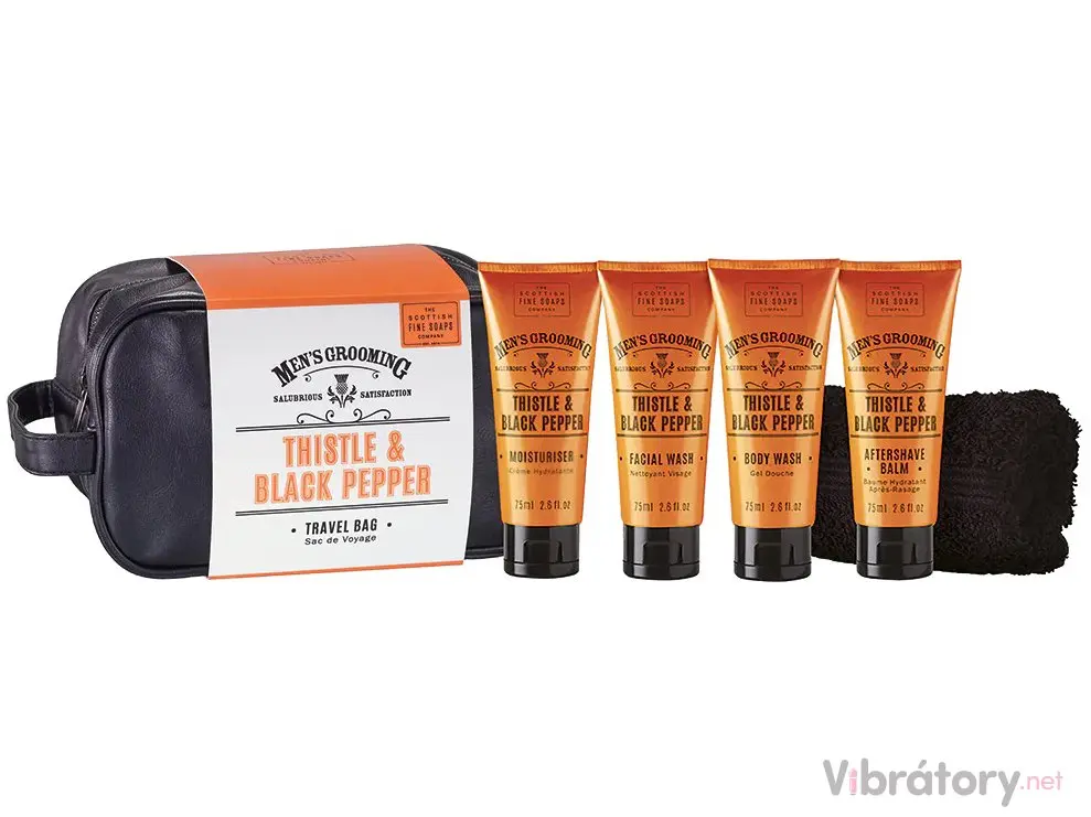 Sada pánské kosmetiky Scottish Fine Soaps Thistle & Black Pepper – ostropestřec a černý pepř, 5 ks