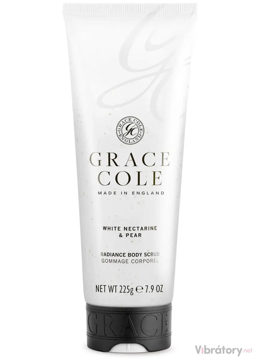 Grace Cole White Nectarine & Pear pečující tělový peeling 238 ml