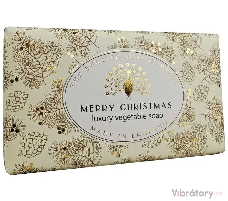 Luxusní tuhé mýdlo English Soap Company Merry Christmas – břečťan a cesmína, 190 g