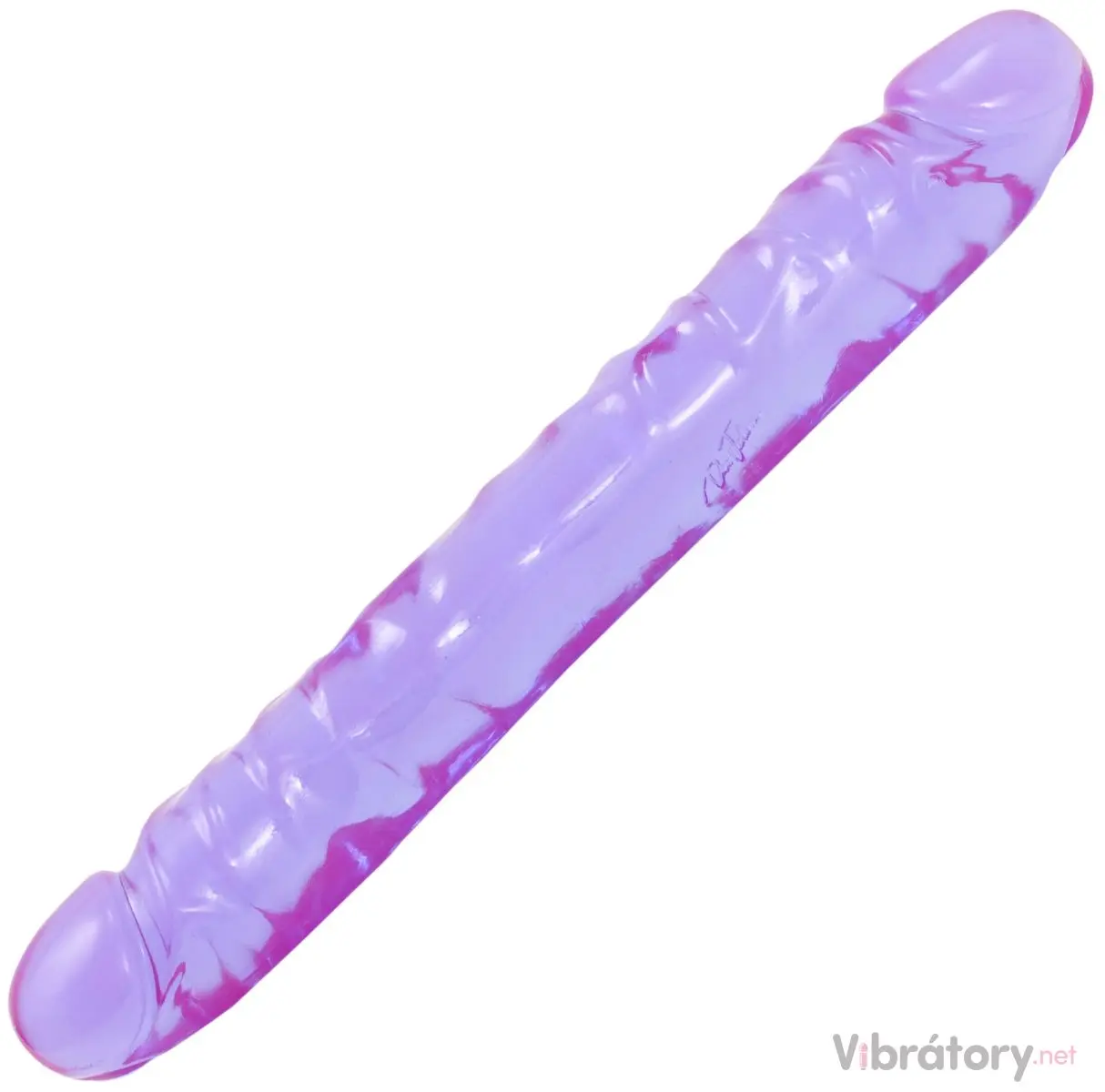 Doc Johnson Crystal Jellies Jr. Double Dong 12"" Purple