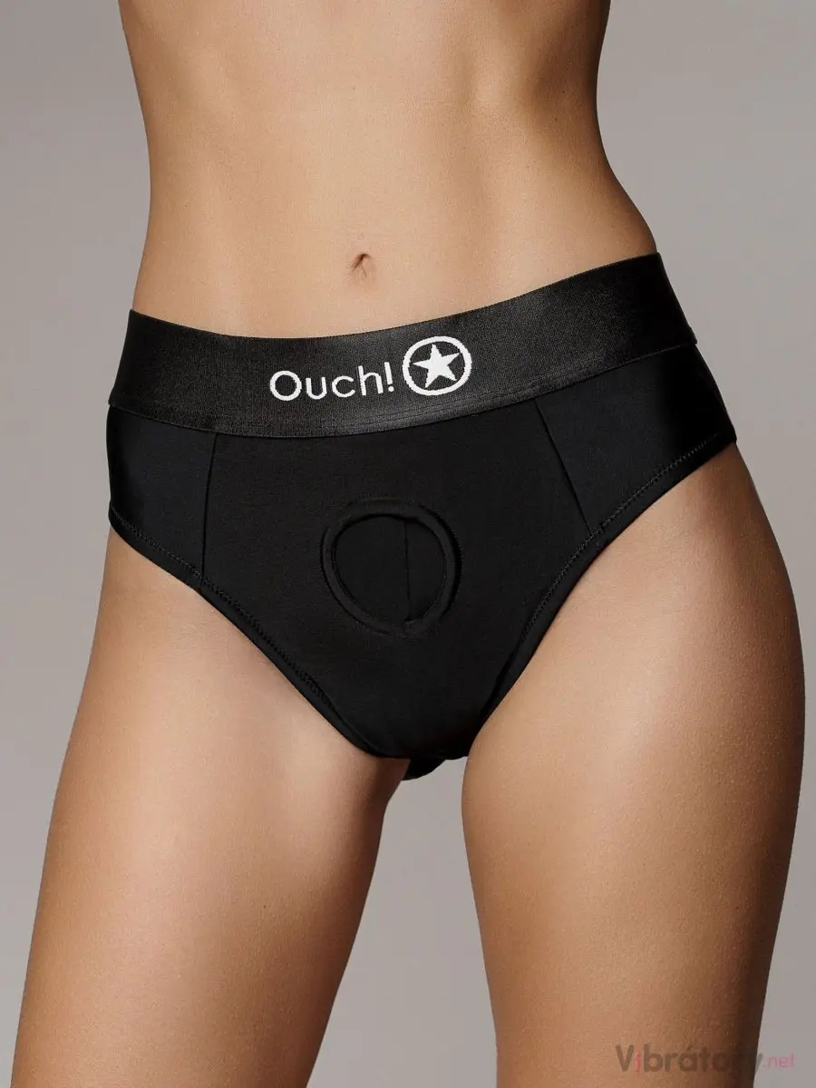 Univerzální strapon tanga s vibrační patronou Ouch!, XS/S