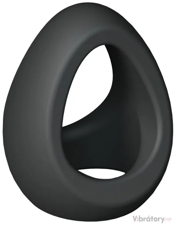 Silikonový postroj na penis a varlata Flux Ring Black
