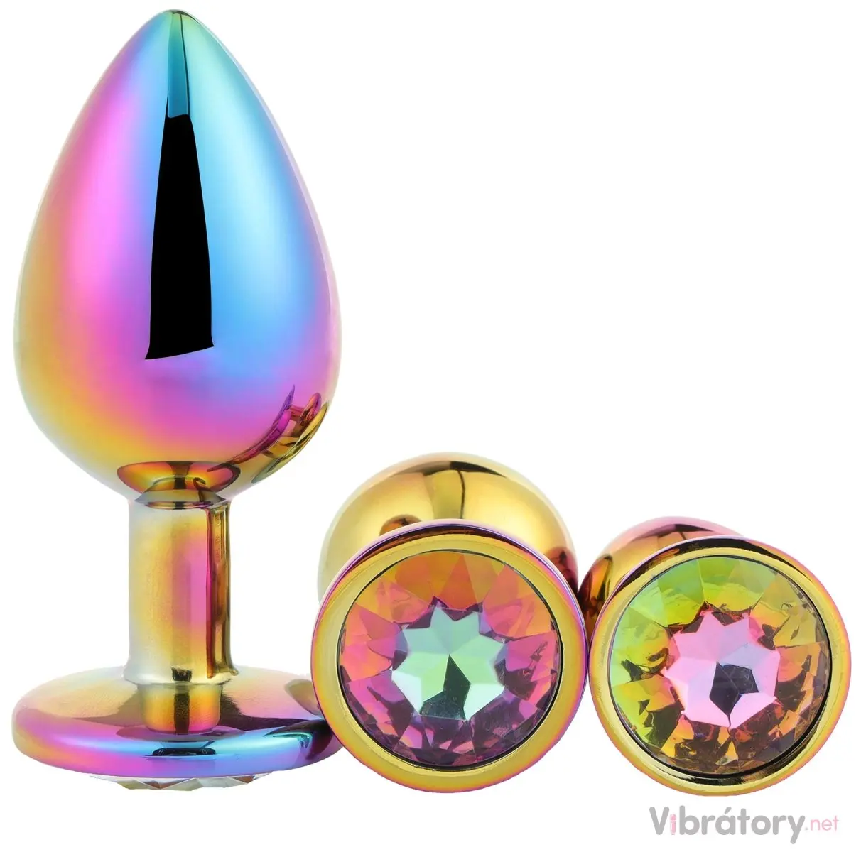 Dreamtoys Gleaming Love - sada análních kolíků s drahokamem (vícebarevná)