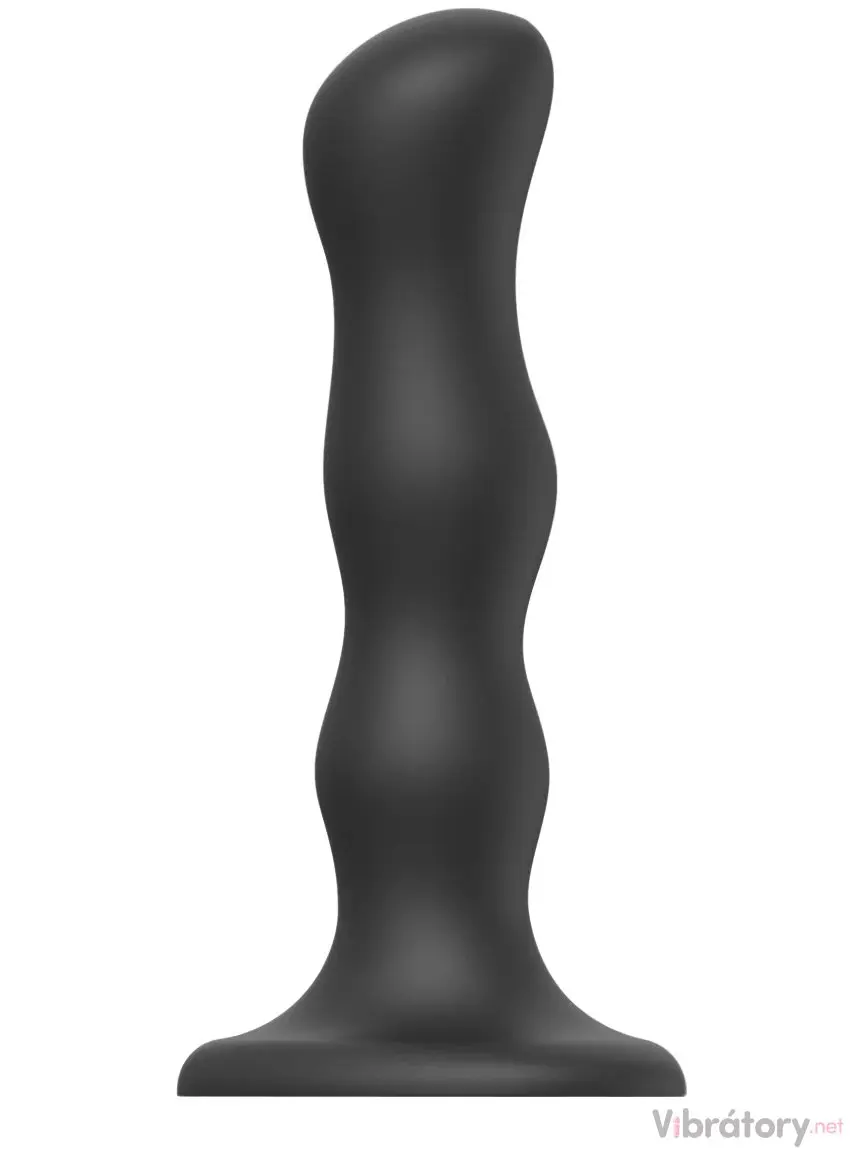 Dildo s přísavkou a pohyblivými kuličkami Strap-On-Me Geisha Balls Black (velikost M)