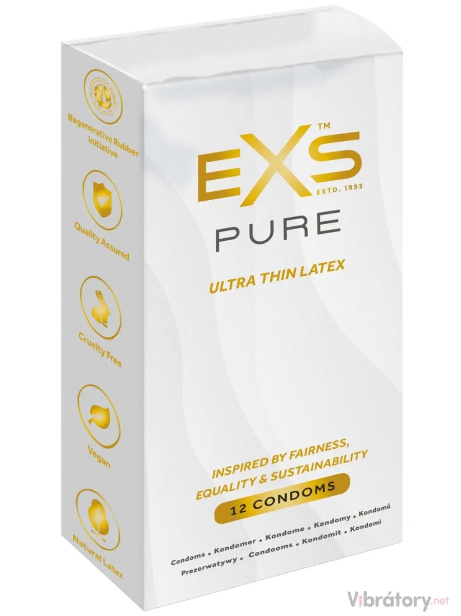 Extra tenké kondomy EXS Pure, 12 ks