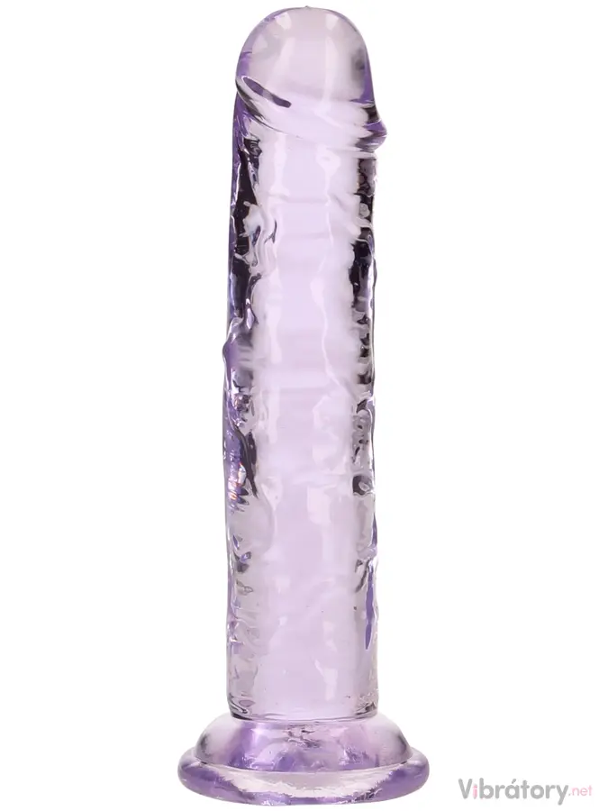 RealRock Crystal Clear Realistic 6″ fialové dildo s přísavkou 15,5 x 2,8 cm
