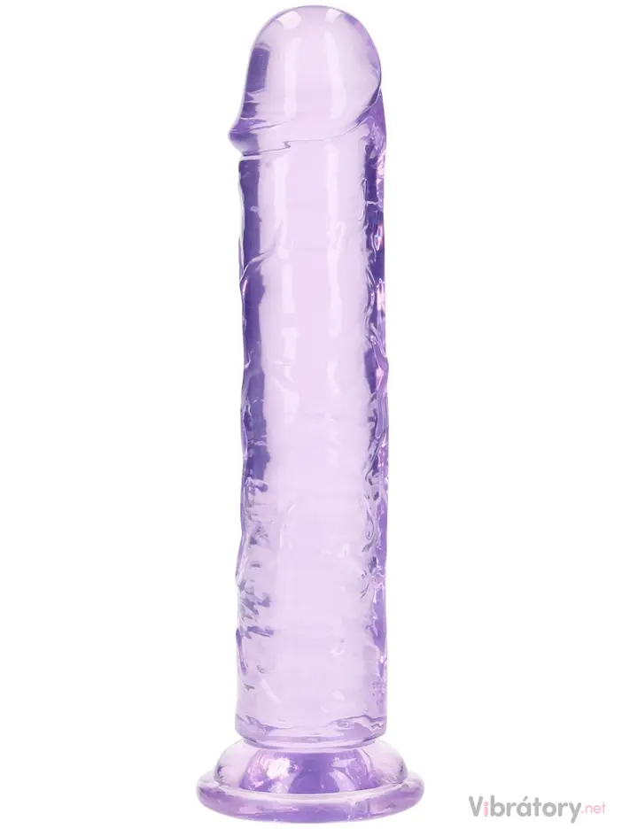 RealRock Crystal Clear Realistic 8 fialové dildo s přísavkou 22 x 4 cm