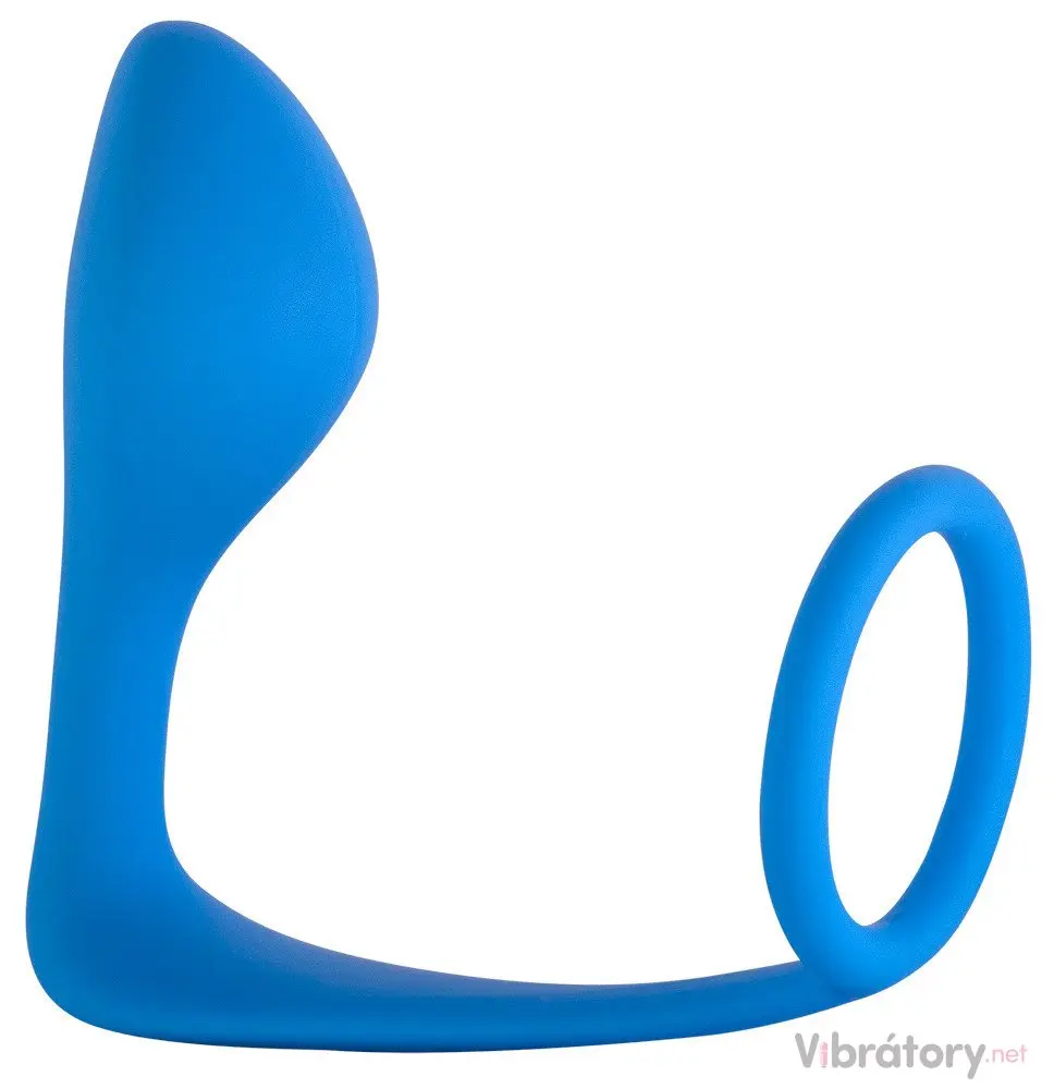 Stimulátor prostaty s kroužkem na penis Black Edition Back Door Blue