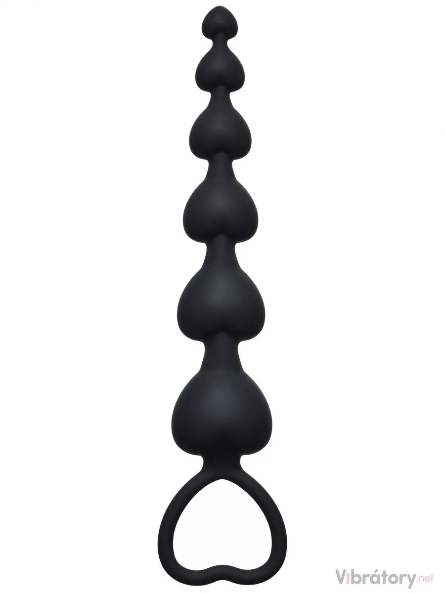 Anální kuličky First Time Heart's Beads Black