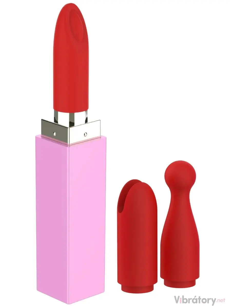 Mini vibrátor + 3 nástavce Sealed With A Kiss