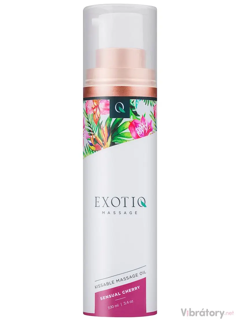 Slíbatelný masážní olej Exotiq Sensual Cherry, 100 ml