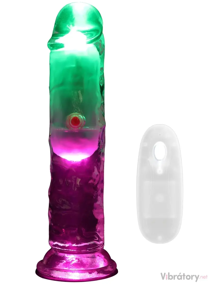 Svítící realistický vibrátor RealRock 6", 15 cm