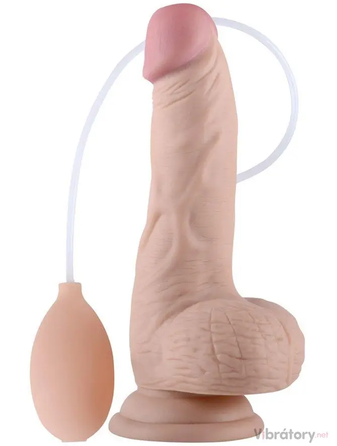 Stříkací dildo s přísavkou Soft Ejaculation Cock with Balls 8"