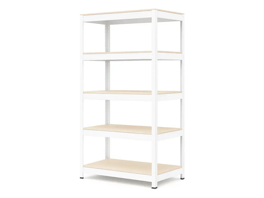Regál 1800x800x400 mm lakovaný 5-policový, nosnost 875 kg - bílý