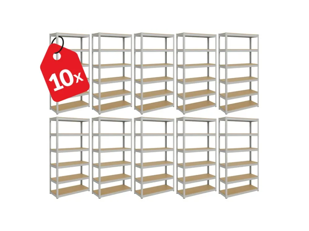 Regál 2200x900x600 mm zinkovaný 6-policový, nosnost 1050 kg - 10ks