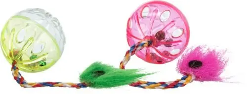 Trixie Míček chrastící s ocáskem 4cm, 2ks