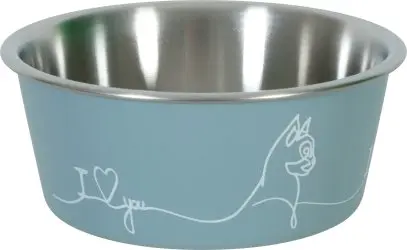 Zolux Miska nerez Love cat 0,4l modrá