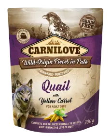 Carnilove Dog Pouch Paté Quail with Yellow Carrot 300g