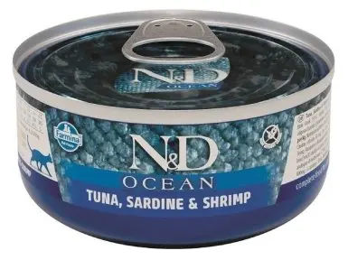 N&D CAT OCEAN TUNA, SARDINE & SHRIMP 70 GR