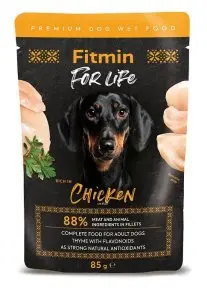 Fitmin For Life kuřecí kapsička pro dospělé psy s bylinkami 85g