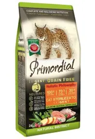 Primordial Grain Free Cat Sterilizzato Salmon&Quail 2kg