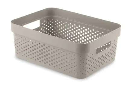 Curver Úložný box INFINITY 11l recyklovaný plast béžový puntíky