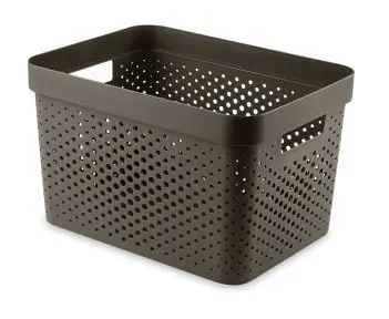 Curver Úložný box INFINITY 17l recyklovaný plast hnědý puntíky