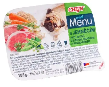 Chejn Mini Menu s jehněčím, rýží, mrkví, celerem, hráškem a rozmarýnem 185g
