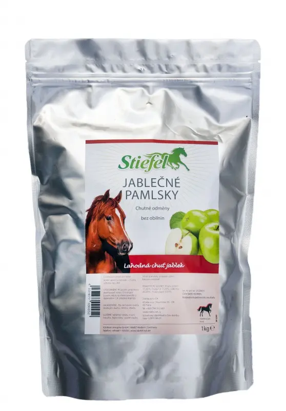 Jablečný pamlsek 1kg bez obilnin (Stiefel Jablečný pamlsek, chutná a zdravá odměna pro koně, sáček 1 kg)