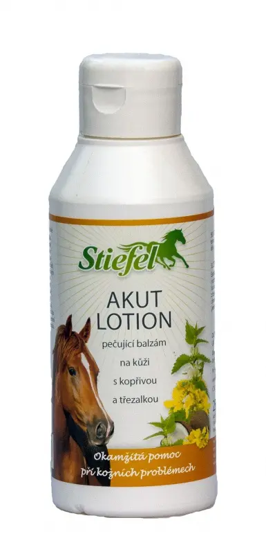 Akut lotion okamžitá pomoc na podlomy a při kožních problémech (Stiefel Akutlotion, okamžitá pomoc na podlomy a při kožních problémech koní, lahvička)