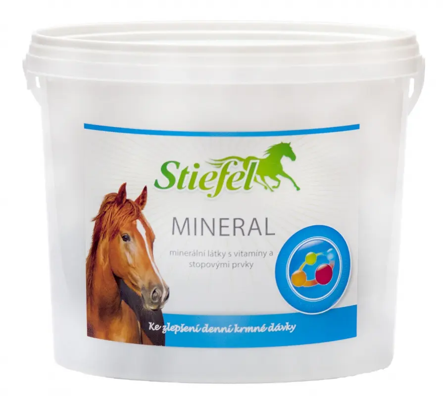 Stiefel Minerál směs 3kg (Stiefel Minerál, minerální směs pro koně s vyváženým poměrem minerálů a stopových prvků, kyblík 3 kg)
