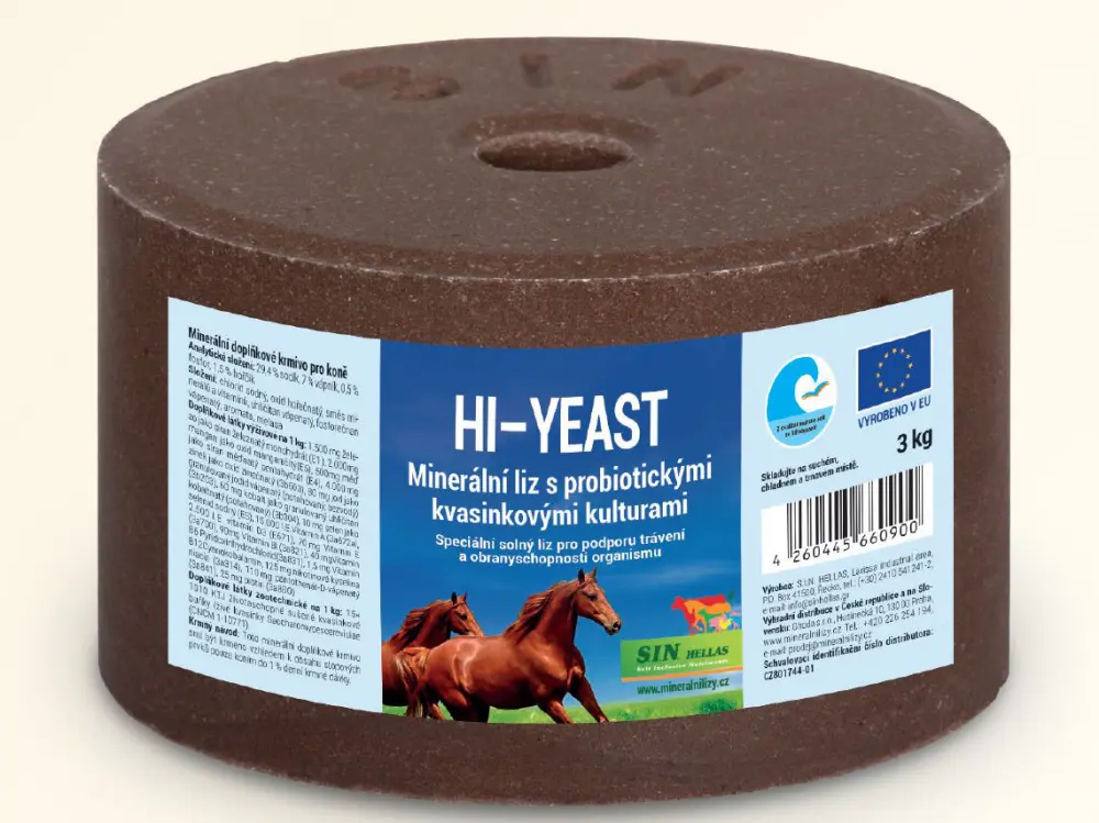 Probiotic, hi-yeast, minerální liz s živými kvasinkovými kulturami (SIN Hellas minerální probiotický liz s živými kvasinkovými kulturami, balení 3 kg)