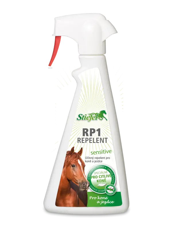 Repelent RP1 Sensitive - Sprej bez alkoholu pro koně s citlivou kůží (Stiefel Repelent RP1 sensitive pro koně citlivé a jezdce bez alkoholu, láhev s)