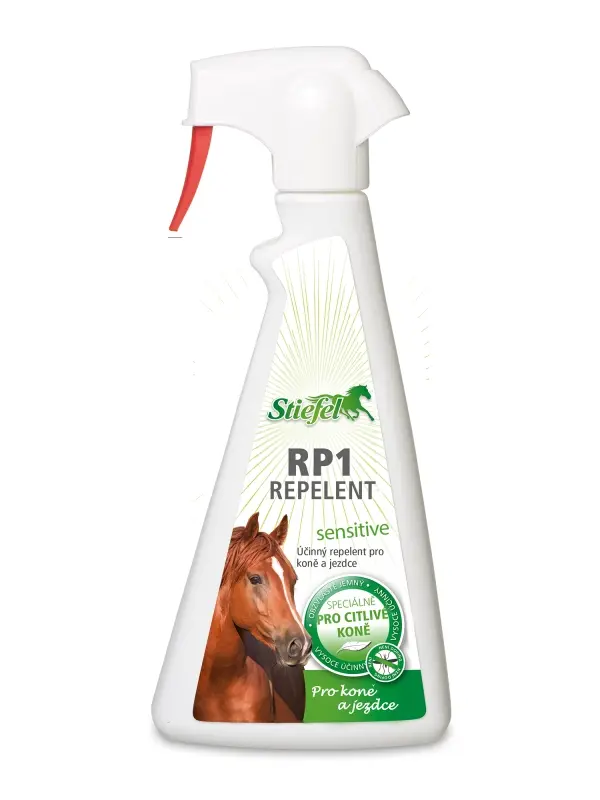 Repelent RP1 Sensitive - Sprej bez alkoholu pro koně s citlivou kůží (Stiefel Repelent RP1 sensitive pro koně citlivé a jezdce bez alkoholu, láhev s)