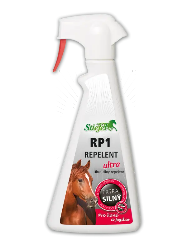 Repelent RP1 Ultra - Ultrasilný sprej pro koně a jezdce (Stiefel Repelent RP1 Ultra pro koně a jezdce, láhev s rozprašovačem 500 ml)