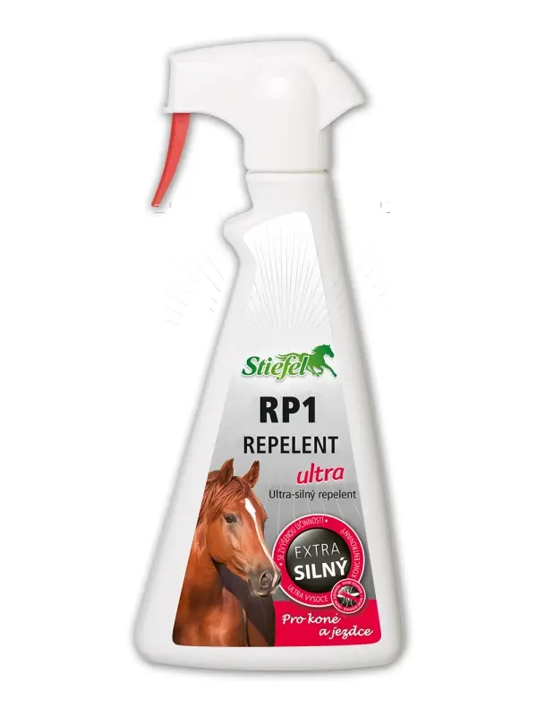 Repelent RP1 Ultra - Ultrasilný sprej pro koně a jezdce (Stiefel Repelent RP1 Ultra pro koně a jezdce, láhev s rozprašovačem 500 ml)
