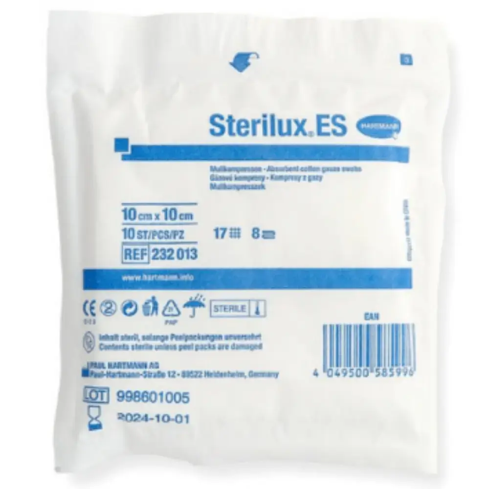 Gáza kompresní sterilní STERILUX 10x10cm 17vl., 1x10ks