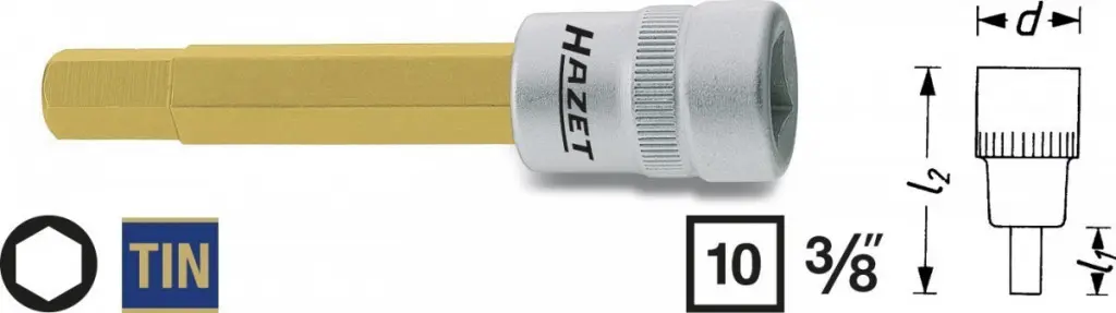 Hlavice s bitem HEX 3/8" S8, Hazet 8801-8