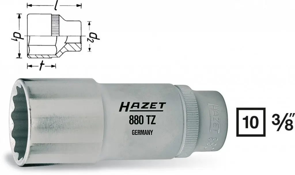 Vnitřní nástrčný klíč 3/8" dvanáctihranný 13mm, Hazet 880TZ-13